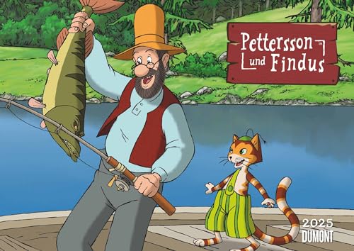 DUMONT Pettersson & Findus - Calendario de pared 2025, 42 x 29,7 cm, calendario de Sven Nordqvist, con escenas más bellas de Pettersson y Kater Findus