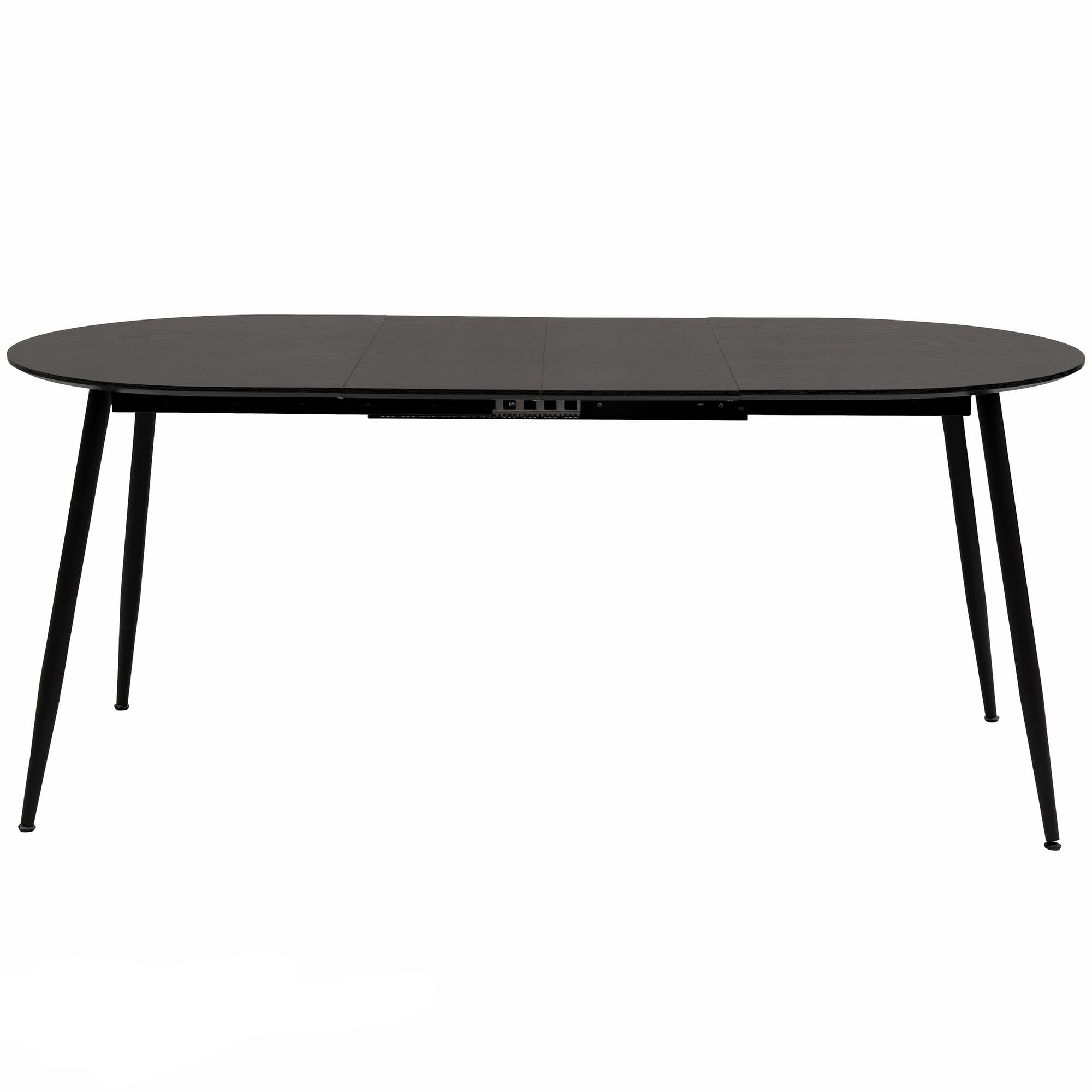 Tavolo da pranzo Rodrigo allungabile 120-150-180 x 80 cm, 4-10 persone, tavolo da cucina ovale con struttura in metallo, per cucina, sala da pranzo, effetto legno, colore: nero