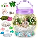 ✅ 【KIT DE ARTESANÍA PARA NIÑOS LINDO Y SEGURO】 El kit de manualidades no dañará a los niños. La botella transparente está hecha de plástico en lugar de vidrio, y no es fácil romper y cortar a los niños. Permite que niñas de 3 4 5 6 años jueguen con tranquilidad, se sientan libres de jugar y hagan su propio jardín mágico.Hay tres modos de iluminación, puede cambiar a diferentes modos todos los días y sentir una atmósfera diferente.