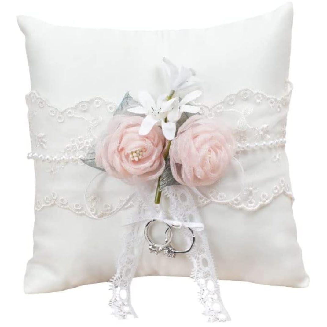 Almohada para anillo de bodas romántica con encaje para propuesta inolvidable