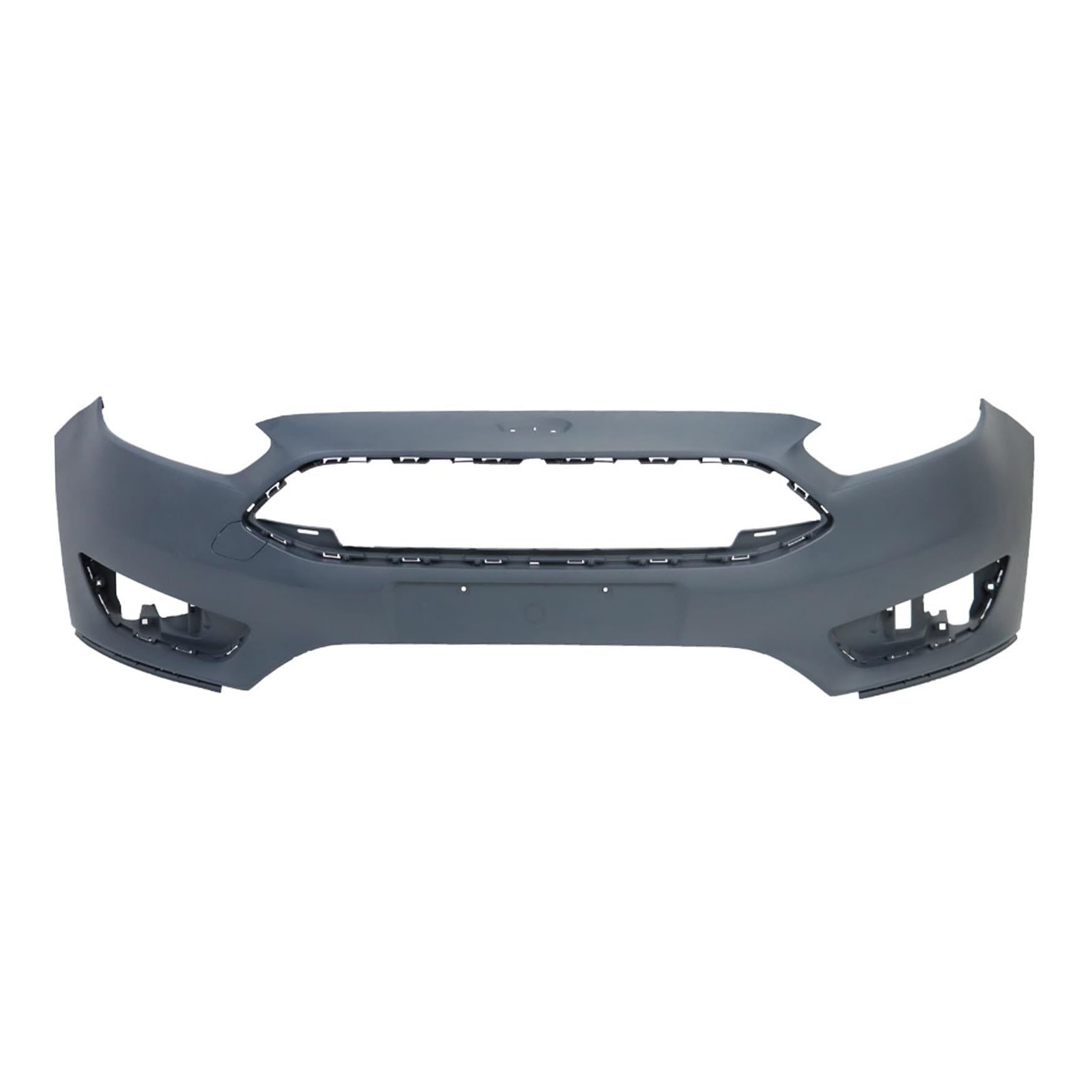 WFLNHB Front Bumper Primed with Tow Hook Cover without Parking Sensor Holes Replacement for Focus 2015-2018 FO1000705 F1EZ17757CAPTM