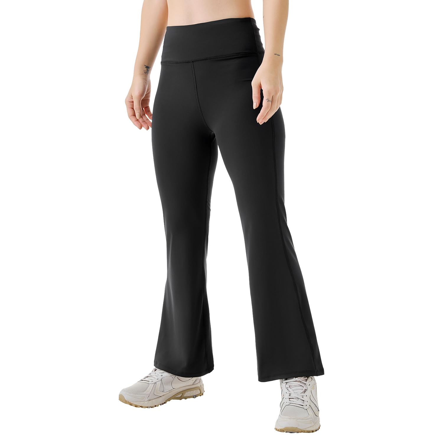 Boldfit Limitless Nyloflex Flare Pants for Woman Leggings for Women Full Length Stretchable Gym Pants for Women Workout Flare Pant for Yoga, Pilates, Gym for Daily Use Flared Palazzo for Woman