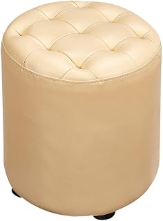 GKJHTED Reposapiés Vintage de Terciopelo con Tapa, Redondo, tapizado, para salón y Dormitorio, Elegante Asiento con Espacio de almacenaje y reposapiés, 40 x 43 cm, Colo