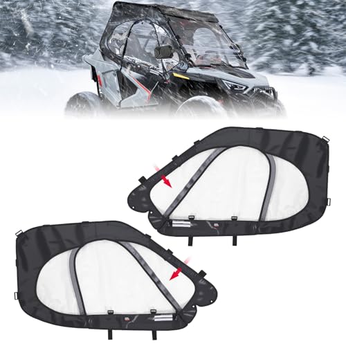 KEMIMOTO Cab Enclosure Upper Doors Compatible with 2022-2026 Polaris RZR 200, Roll-Up Windows, All-Weather Soft Side Window for Snow and Rain Protection
