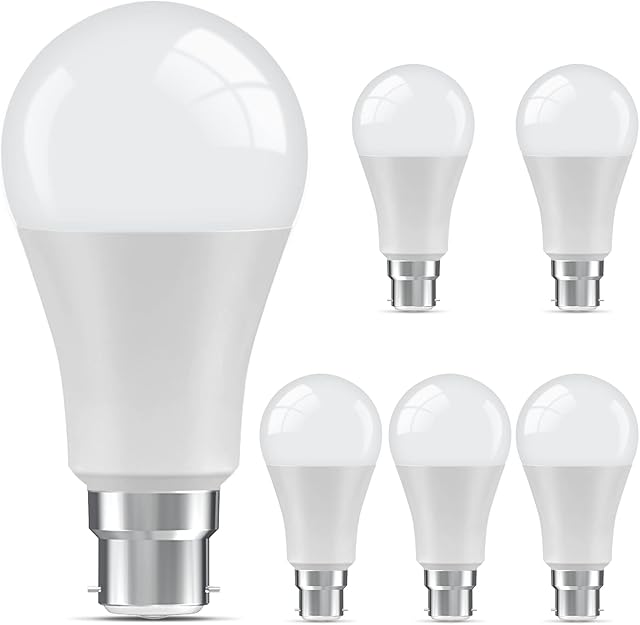 LEDYA Bayonet Light Bulbs 100W Equivalent, Super Bright 13W 1200LM B22 LED Bulb Warm White 3000K, BC A60 GLS Energy Saving Lightbulbs, Non-dimmable, Pack of 6 (20063)