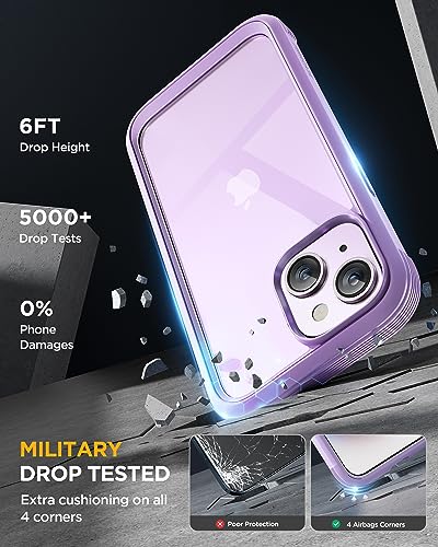 Coque iPhone 14 antichoc intégrale violette pour éviter les bris d'écran et rayures - 4