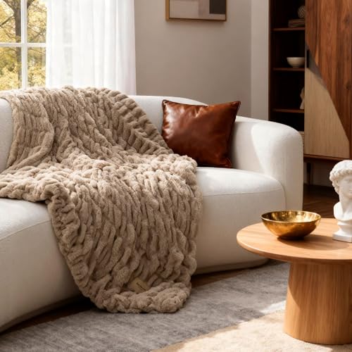 Bedsure Soft Double Sided Faux Fur Throw Blanket Light Brown 50 x60 - image 6