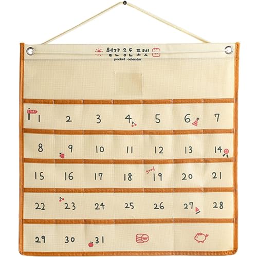 薬 カレンダー お薬 カレンダー 薬 カレンダー 1ヶ月 薬入れカレンダー 壁掛け 収納 小物収納 多目的ポケット 高齢者向け ウォールポケット 吊り下げ収納 省スペース 玄関 多目的ポケット おしゃれ (黄色)