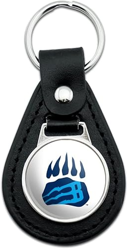 GRAPHICS & MORE Bob Jones University Secondary Logo Black Leather Keychain