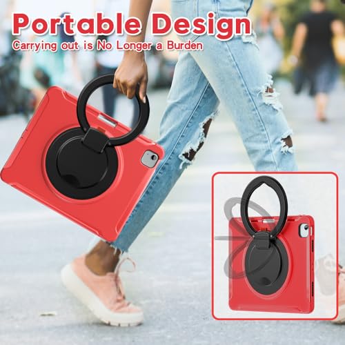 Coque iPad Air 13 M3 antichoc robuste enfant silicone rouge