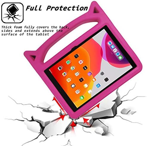 Fire HD 8 Tablet Case with Universal Stylus, SourceTon Light Weight Shock Proof Handle Protective Cover with Screen Stylus Compatible with Fire HD 8, HD 8 Plus (10th Generation, 2020 Release)- Pink
