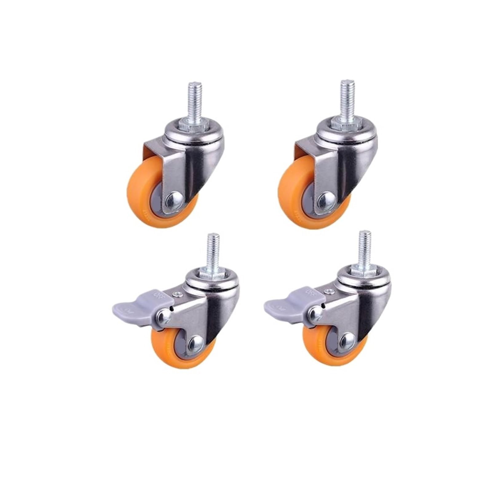 MXXDMOPD 4 Pieces/lot 1.5 inch Screw casters Orange PP Furniture Wheels Silent Display Cabinet Speakers(E)
