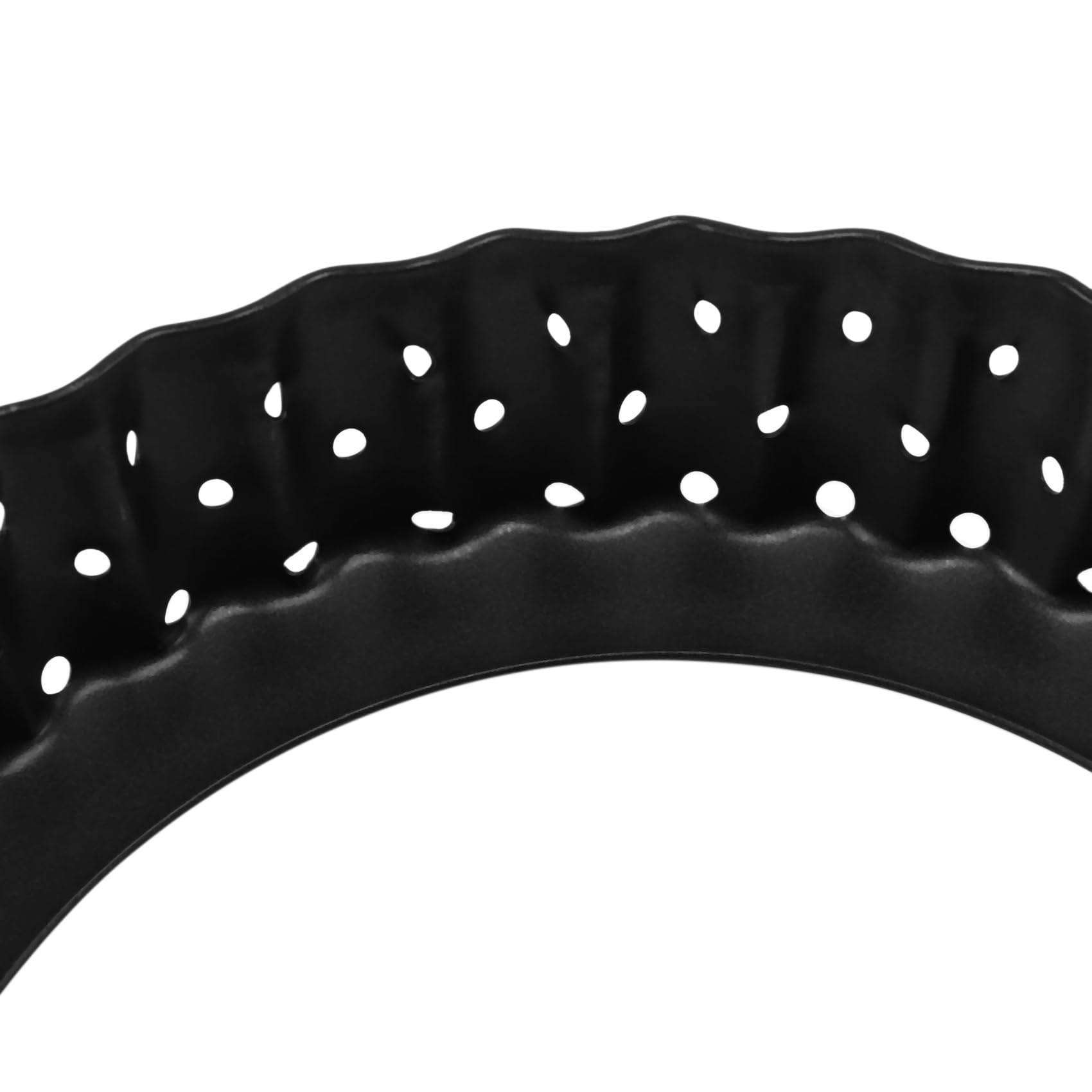 Lot de 8 poêles à tarte à quiche - 5 moules ronds perforés - Anti-adhésif - Avec trous pour gâteaux, tartes, quiches