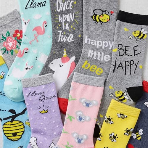 Image of Tipi Toe Women's Fun Patterned Dress Socks, 12-Pack Lightweight Colorful Crew Socks, Casual Novelty Assorted Designs