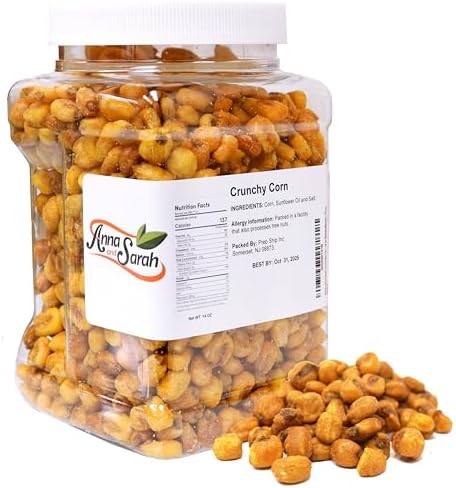 Anna and Sarah Roasted Salted Corn Nuts, Original Crunchy Snack, 14 oz Jar