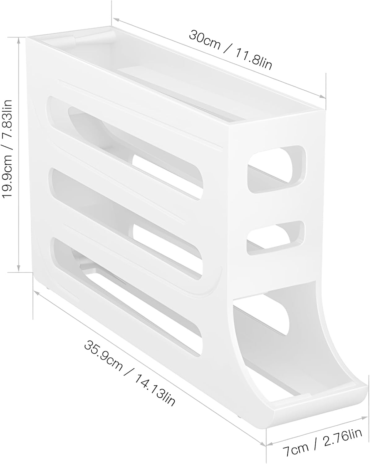Dispensador de Huevos para Nevera con Deslizamiento Automático – Organizador de Huevos Nevera Transparente de Plástico – Huevera Frigorífico con Tapa y Pegatinas