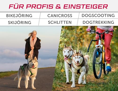 LASALINE Hunde Zuggeschirr X Back für Canicross Hundesport Dogscooter Bikejöring Schlitten in Schwarz Neonorange