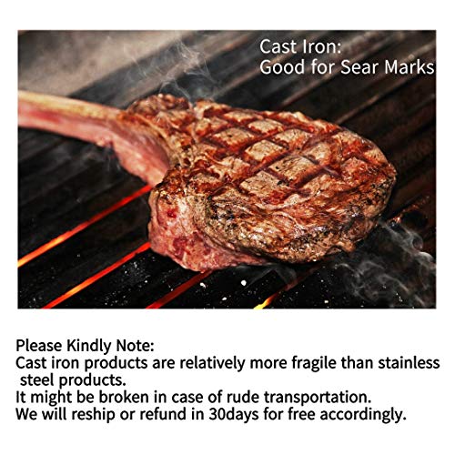 Bbqstar Bbq Grill Grate 17-Inch Matte Cast-Iron Cooking Grate Replacement With Grill Grate Lifter For Nexgrill 4 Burner 720-0830H, 720-0670A, 720-0783E, Uniflame Gbc981, Kenmore 2-Pack #TOP2