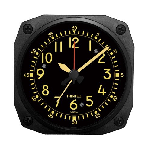 Trintec Aviation Desk Top Travel Alarm Clock Aircraft Vintage Cockpit Style Face 12 Hour Display #TOP18
