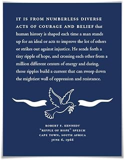 Robert Kennedy Ripple of Hope Speech Quote Art Print. 60 Colours/6 Sizes. Political Activism. Courage Oppression Resistance Quote