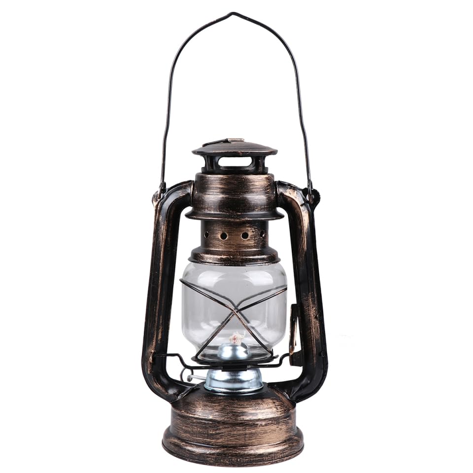 BESPORTBLE Hurricane Lantern, Paraffin Lamp for Indoors UK, 24cm Retro Oil Lamps for Outdoors, Vintage Decor Iron Lanterns for Garden Table Living Room