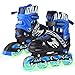 JOELELI Rollers en ligne avec roues lumineuses - Roues réglables - Patins à roulettes lumineux - Pour intérieur et extérieur - Pour garçons et filles - Cadeaux d'anniversaire - Bleu moyen