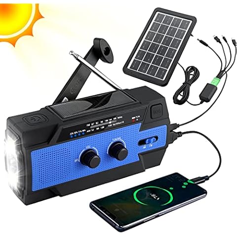 YGiTK 4000mAh Solar Radio FM/AM with Solar Panel, Crank Radio 5 Ways to Charge, Emergency Radio with Flashlight SOS Alarm and LED Reading Light for Camping, Survival, Travel, Emergency Cover