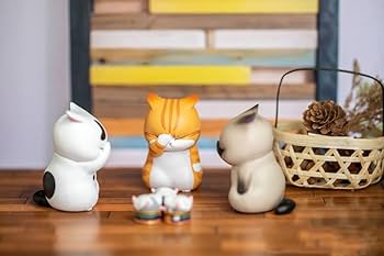 Amazon | 可愛い 猫 シャム猫 茶とら橘猫 動物 フィギュア ミニ動物