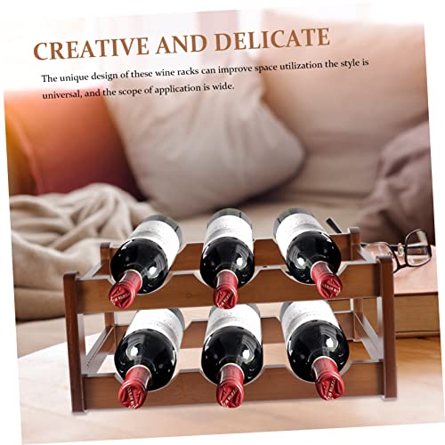 Soporte de madera para botellas de vino para mesa miniatura 4