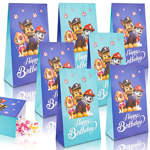Sac Papier Pat Patrouille,12 Pcs paw dog patrol Pochette Anniversaire Enfant,Sac Bonbon Enfant,Sac Bonbon Anniversaire Pat Patrouille,Sachets Kraft Sac Cadeau,Pochette Anniversaire Pat Patrouille