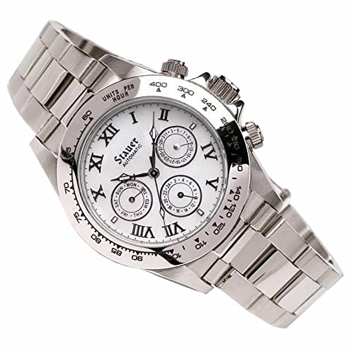 STAUER Men's Chrome Monaco Designer Precision Wrist Timepiece Automatic