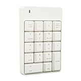 USB Numeric Keypad for Data Entry, 18 Key Number Pad Keyboard Mechanical Numpad for Laptop Notebook PC Computer with Plug and Play, Small and Compact Design (White)