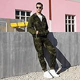 AOTORR Mens Tracksuit Set Gym Jogging Bottoms Full Zip Joggers Sports Suit Hoodie Jacket with Pockets Army Green M - Image 5