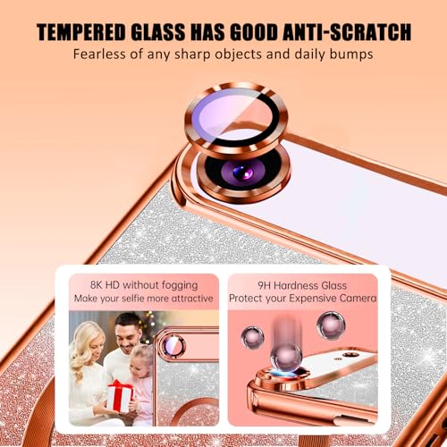 Image of Misscase for iPhone 17 Air Case Compatible with MagSafe,Built-in Camera Lens Protector Full Protection Soft TPU Anti-Fingerprint Anti-Fingerprint Magnetic Glitter Slim Case Cover 6.6 inch Orange