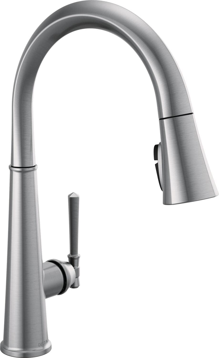 Delta Faucet Emmeline Brushed Nickel Kitchen Faucet, Kitchen Faucets with Pull Down Sprayer, Kitchen Sink Faucet, Magnetic Docking Spray Head, Lumicoat Arctic Stainless 9182-AR-PR-DST