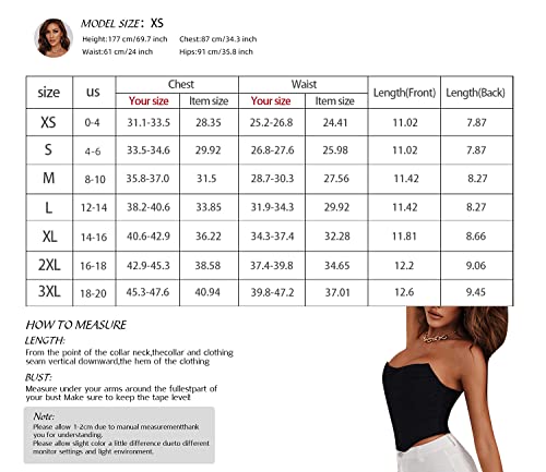 Addheat Women Mesh Bustier Strapless Open Back Crop Top Zip Back Boned Overbust Corset Aesthetic Bodyshaper White M #TOP2