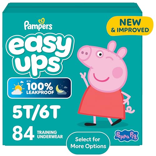 Image of Pampers Easy Ups Training Underwear Peppa Pig Size 7 5T-6T, 84 Count