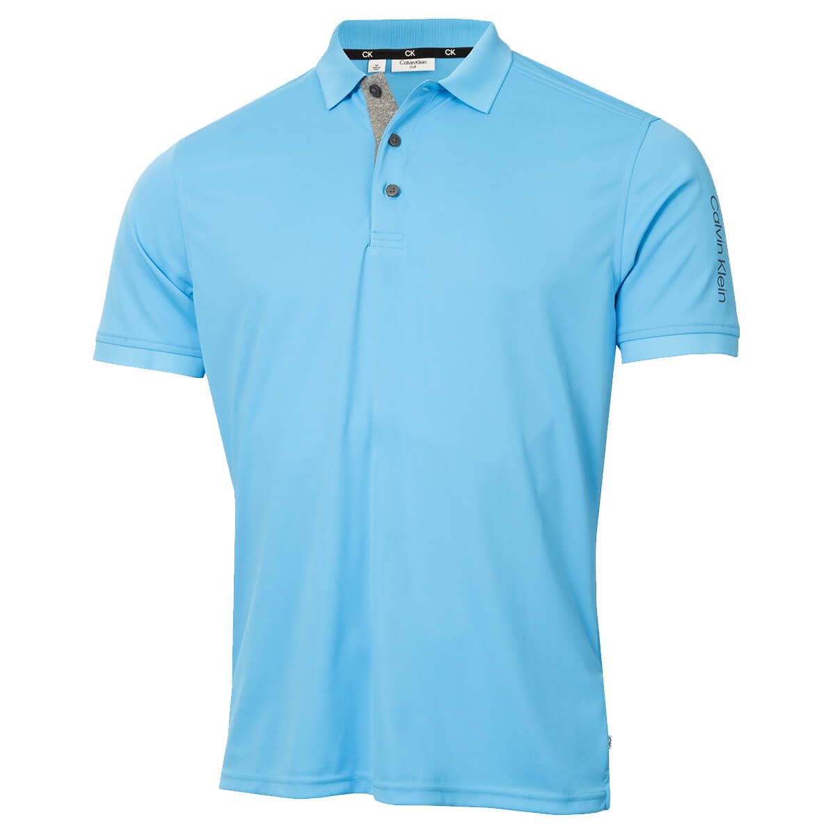 Calvin Klein (L, Aquarius) Mens Club Golf Lightweight Breathable Wicking Polo Shirt