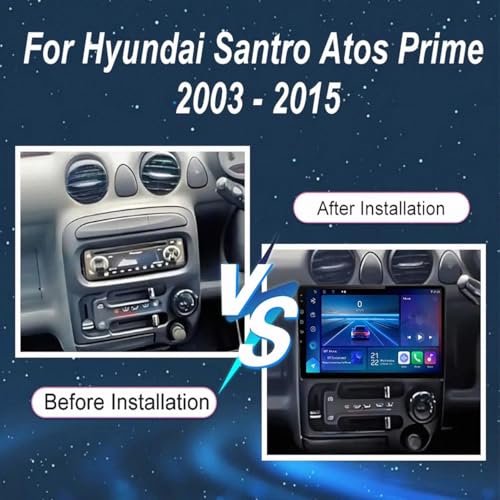 Pantalla Carplay para Hyundai Santro 2003-2015 con Android Auto y Bluetooth 32GB 3