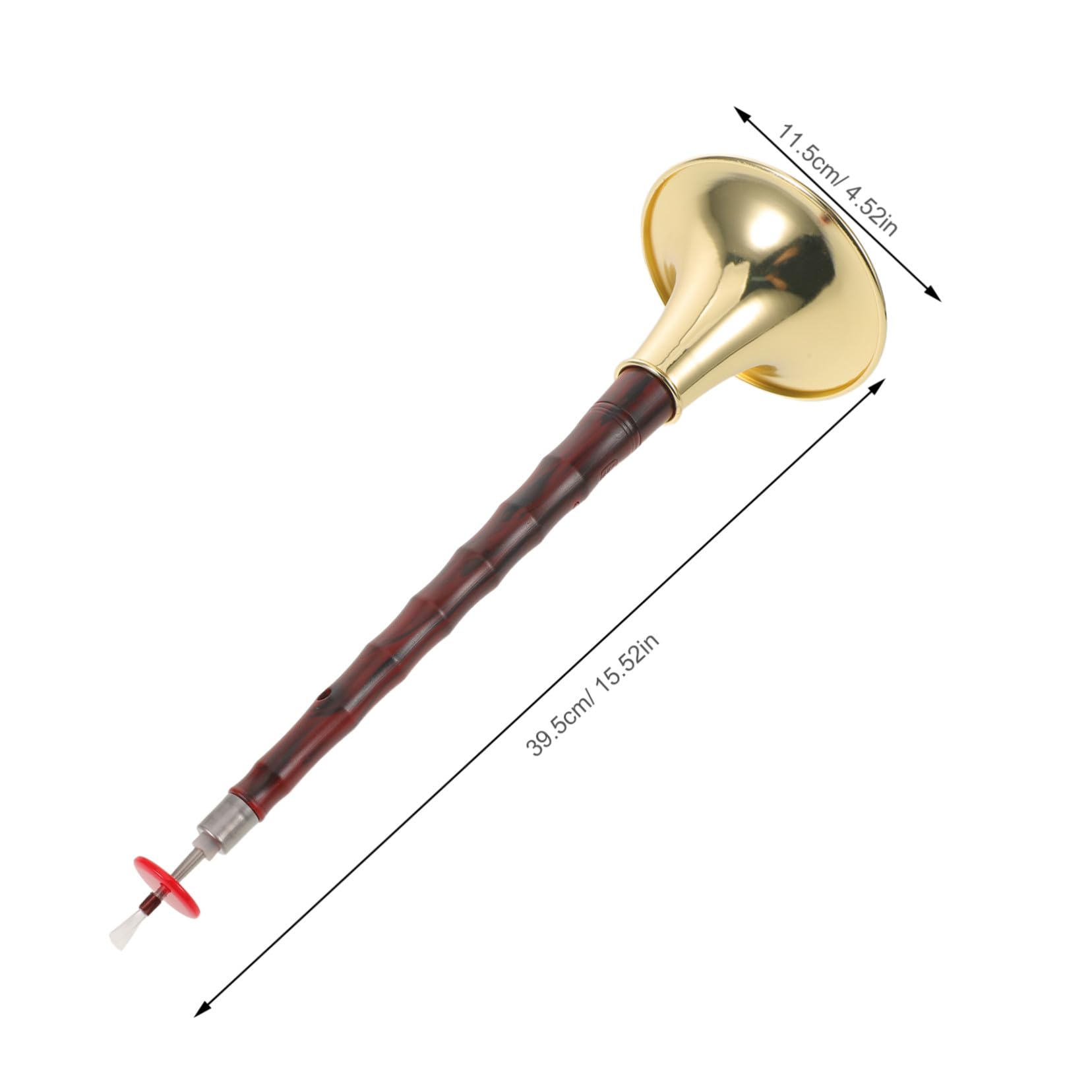 BESPORTBLE Traditionelles Chinesisches Volksmusikinstrument Suona in D-dur für Anfänger mit Abs Kunstharz Goldfarbenem Design Widerstandsfähig gegen Klima und Verschleiß für Volksfeste