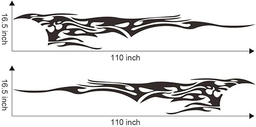 Miniatura 2 de sundan 2 calcomanías de vinilo para coche con diseño de llamas de fuego en ambos lados