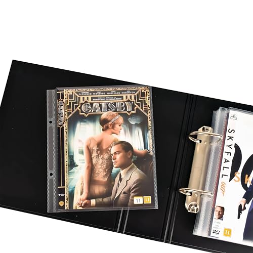 3L DVD Ordner - Ringordner für DVD-Filme Aufbewahrung (OHNE FOLIEN) - Praktisches Aufbewahrungssystem sowie Archivierung - Sammelmappe Schwarz - 10284