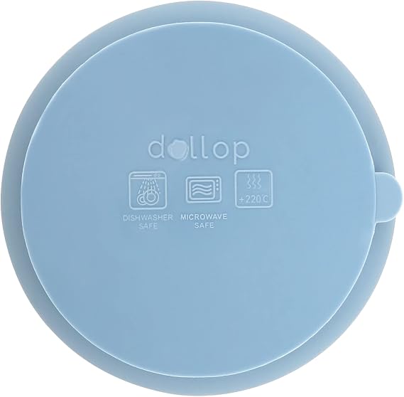 dollop Silicone Suction Bowl | BPA Free | Dishwasher & Microwave Safe (Slate Blue)