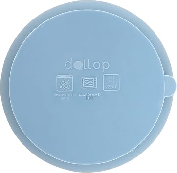 dollop Silicone Suction Bowl | BPA Free | Dishwasher & Microwave Safe (Slate Blue)