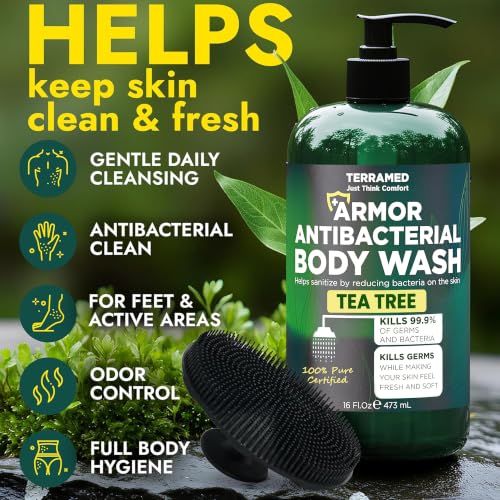 Image of Antibacterial Body Wash with Tea Tree Oil for Back Acne & Skin Irritation