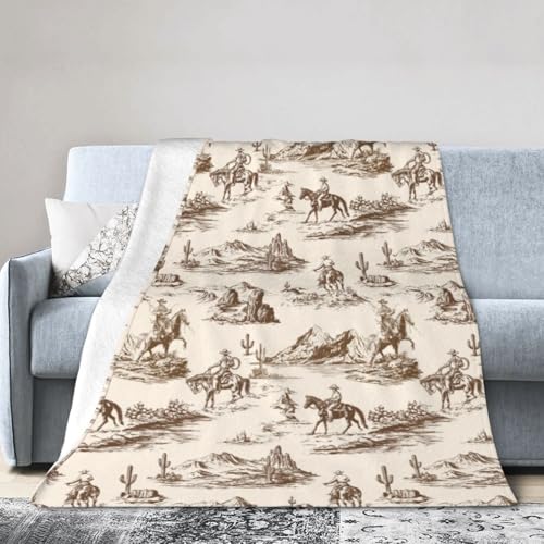Western Throw Blanket Soft Cozy Warm Blanket Women Men 60"X50" Throw for Couch Bedroom Home Decor