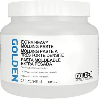 GOLDEN Extra Heavy Molding Paste, 32 fl. oz. Jar, Professional Acrylic Paste Medium, Semi-Opaque