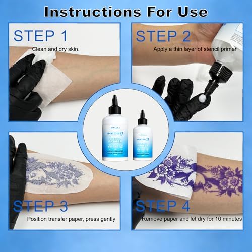 Yuelong 120ml Tattoo Stencil Transfer Gel Solution, Professional Stencil Primer Crisp&Long-Lasting Tattooing Stencil Stick Creams Skin Pre-care Tattoo Supplies Accessories - 4