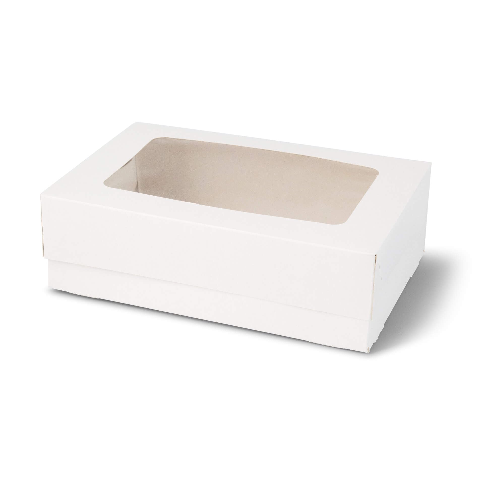 BIOZOYG 125 uds caja para 6 cupcakes con ventana, blanca