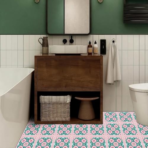 Image of Moroccan Tile Stickers | Waterproof Self Adhesive Peel & Stick Tile Decals for Kitchen Backsplash, Bathroom Wall, Floor, Furniture & Glass (4x4 Inch, Design 24, 36 Pic)